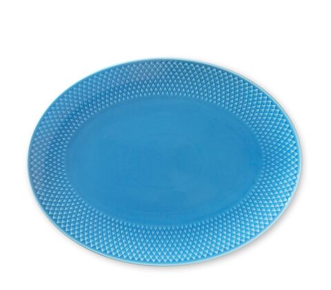 Lyngby Porcelæn Rhombe Color serveringsfad blå 28,5 cm