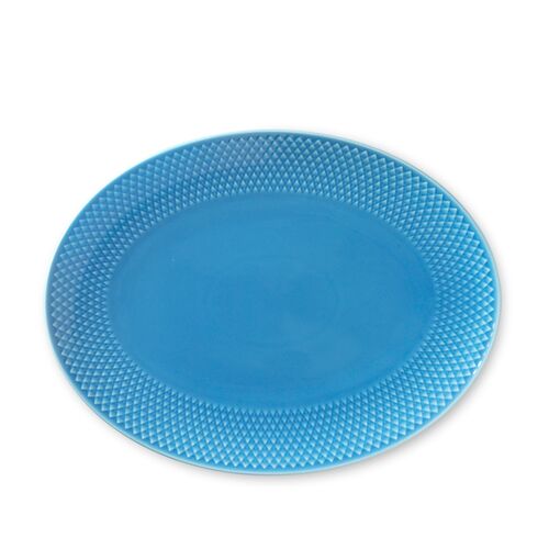 Lyngby Porcelæn Rhombe Color serveringsfad blå 28,5 cm