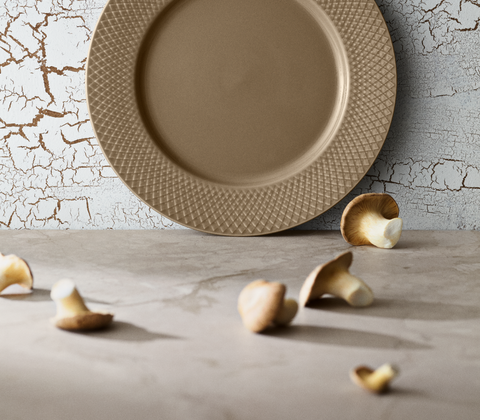 Lyngby Porcelæn Rhombe Earth middagstallerken clay Ø 27 cm
