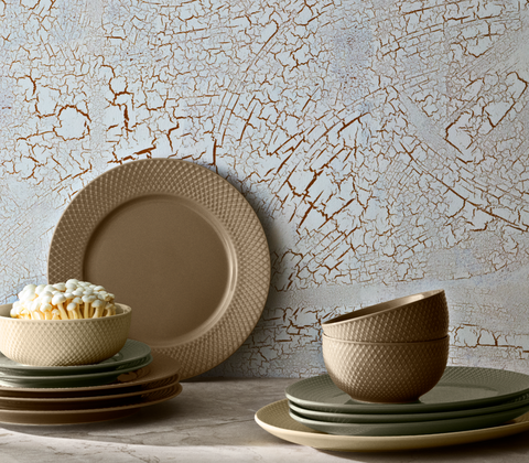 Lyngby Porcelæn Rhombe Earth middagstallerken clay Ø 27 cm