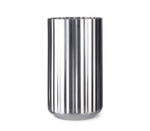 Lyngby vase rustfrit stål H 15,5 cm