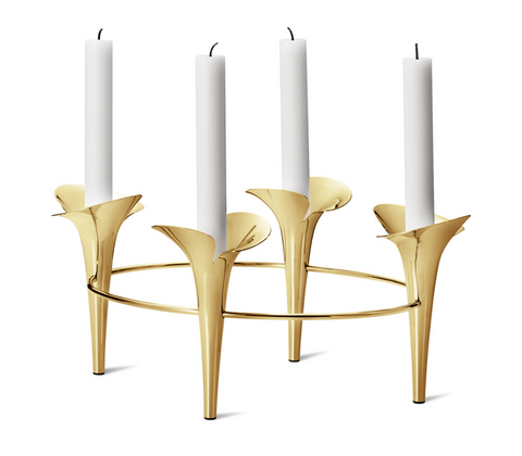 Georg Jensen Bloom Botanica lysestage forgyldt