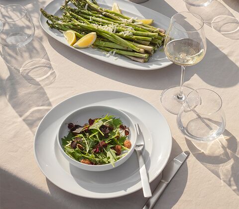 Georg Jensen Koppel Dinnerware hvid middagstallerken 27 cm