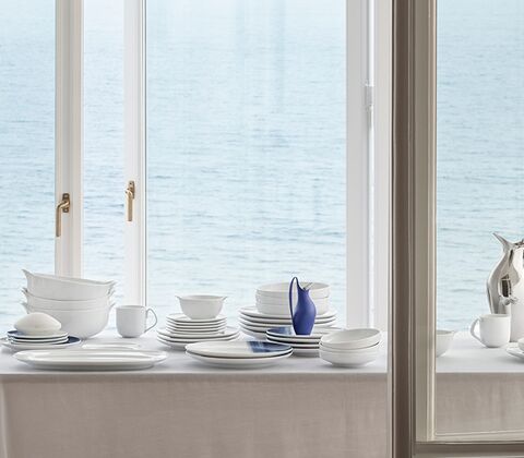 Georg Jensen Koppel Dinnerware hvid dyb tallerken 21 cm