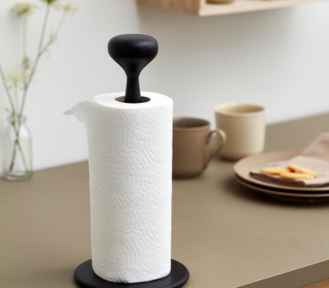 Georg Jensen Alfredo køkkenrulleholder sortlakeret stål