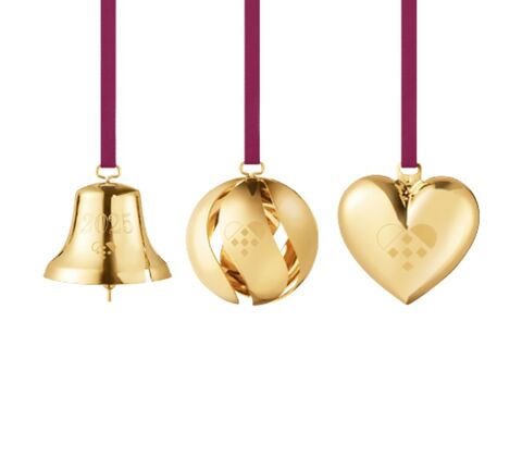 Georg Jensen Jul 2025 ornamentsæt 3 stk. guld