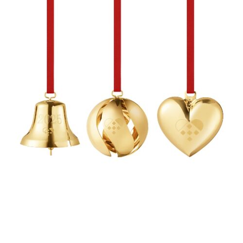 Georg Jensen Jul 2025 ornamentsæt 3 stk. guld