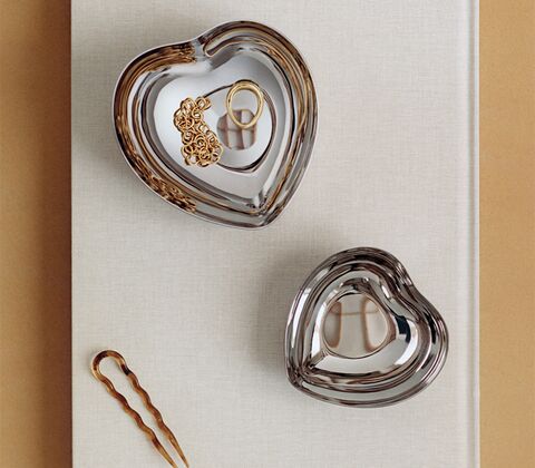 Georg Jensen hjerteskål mellem rustfrit stål