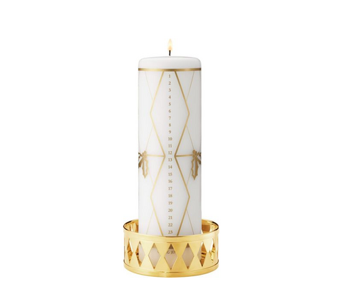 Georg Jensen Christmas Collectibles 2026 kalenderlys hvid/guld H 20 cm