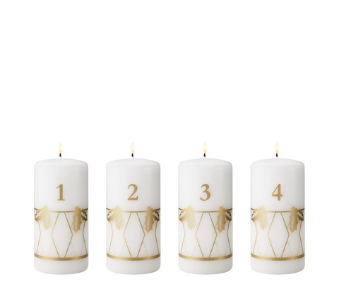 Georg Jensen Christmas Collectibles 2026 adventslys hvid/guld 4 stk.