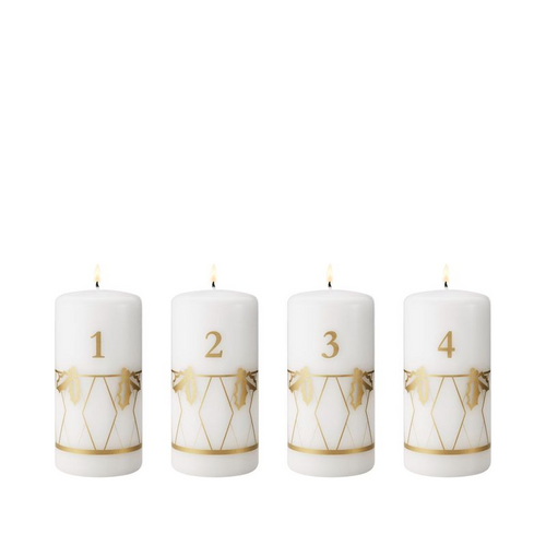 Georg Jensen Christmas Collectibles 2026 adventslys hvid/guld 4 stk.