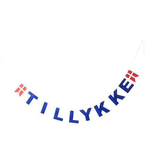 Det Gamle Apotek "Tillykke" guirlande blå L 380 cm