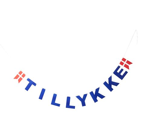 Det Gamle Apotek "Tillykke" guirlande blå L 380 cm