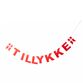 Det Gamle Apotek "Tillykke" guirlande rød L 380 cm
