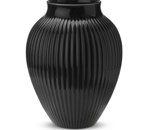 Knabstrup Keramik Ripple vase sort H 20 cm
