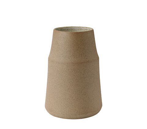 Knabstrup Keramik clay vase warm sand H 18 cm