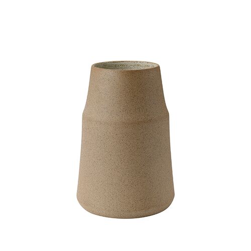 Knabstrup Keramik clay vase warm sand H 18 cm
