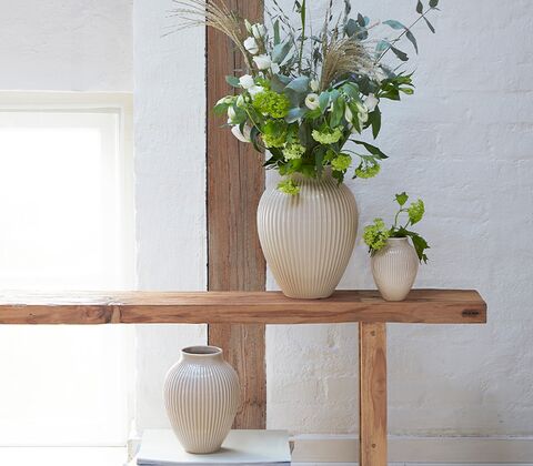 Knabstrup Keramik Ripple vase beige H 20 cm