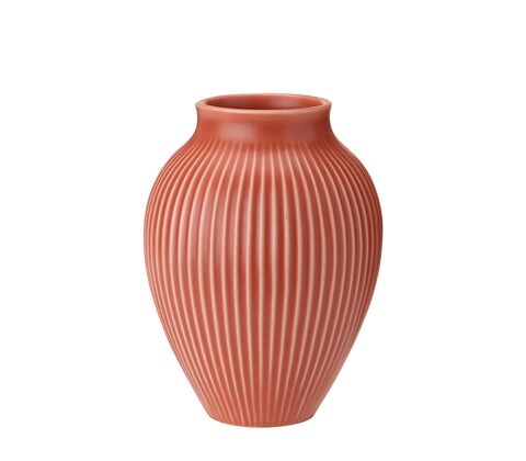 Knabstrup Keramik Ripple mat vase koral H 20 cm
