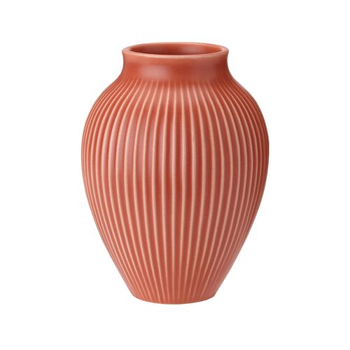 Knabstrup Keramik Ripple mat vase koral H27 cm