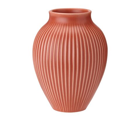 Knabstrup Keramik Ripple mat vase koral H27 cm