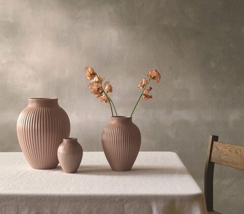 Knabstrup Keramik Ripple vase rosa H12.5 cm