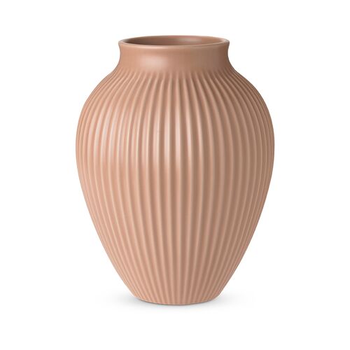 Knabstrup Keramik Ripple mat vase rosa H20 cm