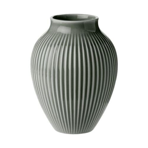Knabstrup Keramik Ripple vase mørkegrøn H12.5 cm