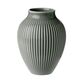 Knabstrup Keramik Ripple vase mørkegrøn H12.5 cm