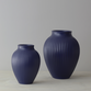 Knabstrup Keramik Ripple vase mat mørkeblå H 20 cm