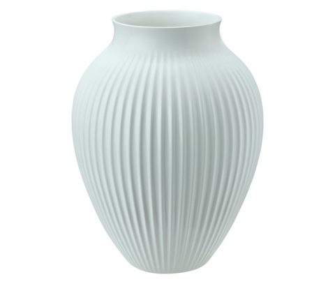Knabstrup Keramik Ripple vase mat lyseblå H 27 cm