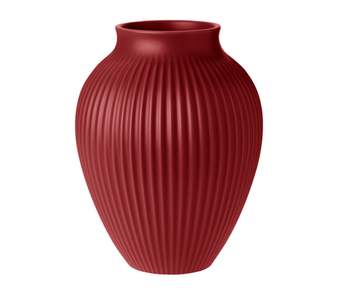 Knabstrup Keramik Ripple vase rød H 27 cm