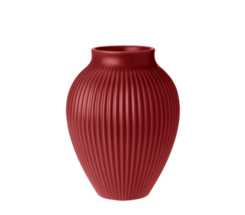 Knabstrup Keramik Ripple vase rød H 20 cm