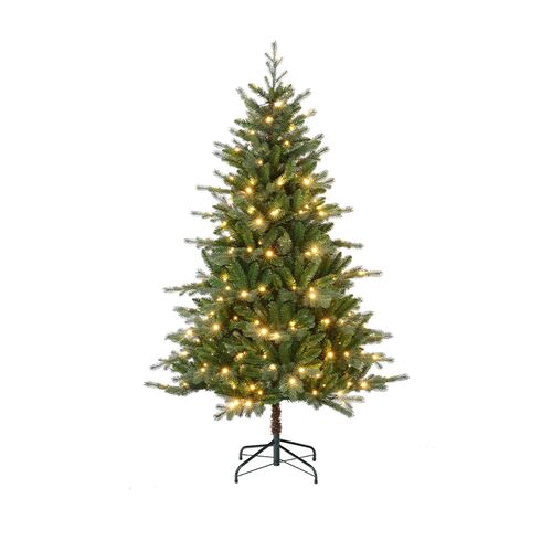 Juletræ på metalfod med 290 LED lys H 210 cm