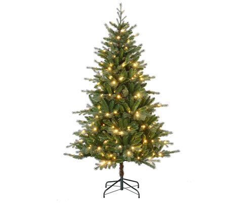 Juletræ på metalfod med 290 LED lys H 210 cm