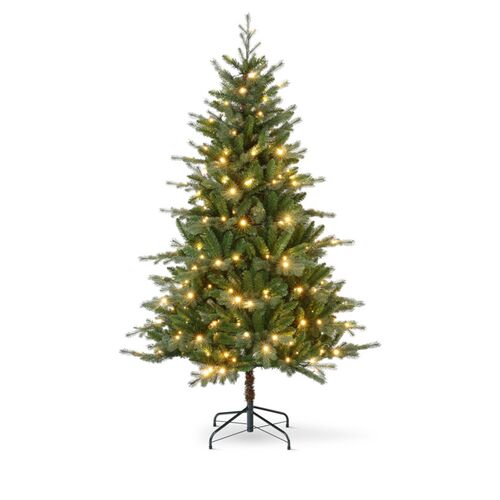 Juletræ på metalfod med 210 LED lys H 180 cm