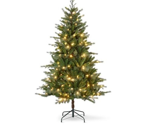 Juletræ på metalfod med 210 LED lys H 180 cm