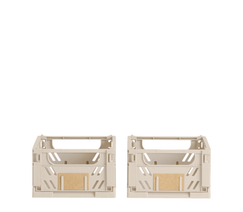 Stabelbar foldekasse natural 17x12,5 cm 2 stk.