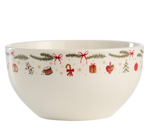 Skål med julemotiv hvid Ø14 cm
