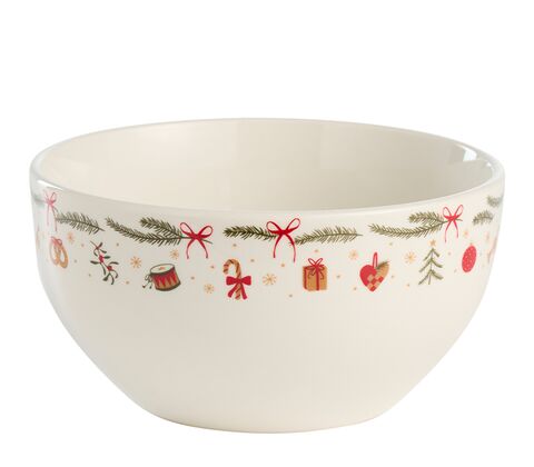 Skål med julemotiv hvid Ø14 cm