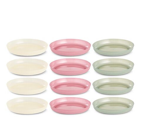 Tallerken 4 stk.  Ø 20 cm i assorterede farver