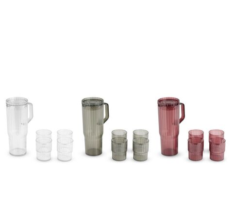 Kande med 4 kopper assorterede farver 1,2 liter