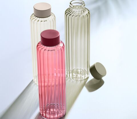 Glas drikkeflaske 500 ml i assorterede farver