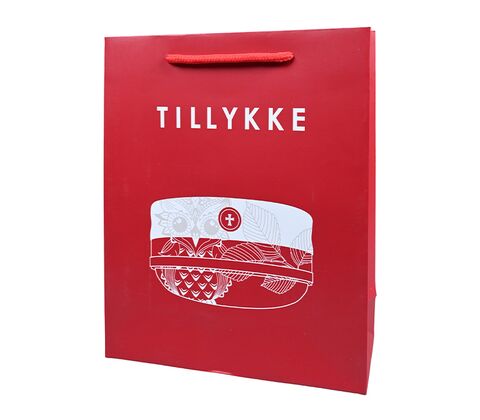 Det Gamle Apotek rød student gavepose papir 19,5x24 cm