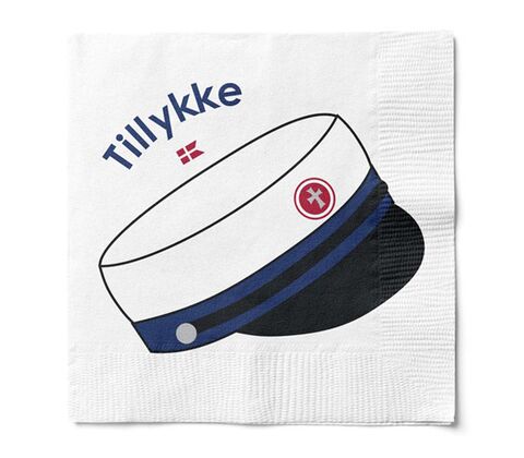 Det Gamle Apotek blå student servietter 33x33 cm 20 stk.