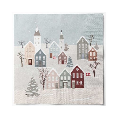 Det Gamle Apotek Cozy Winter servietter blå 33x33 cm 20 stk.