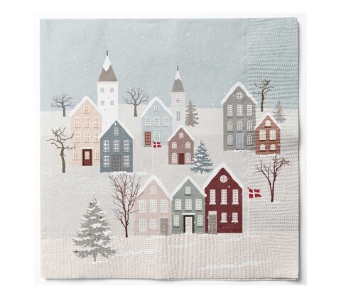 Det Gamle Apotek Cozy Winter servietter blå 33x33 cm 20 stk.