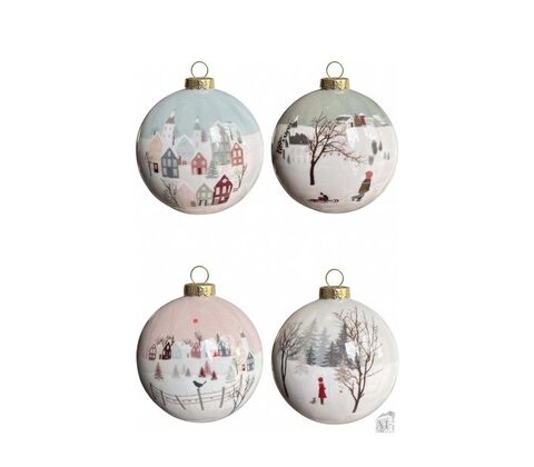 Det Gamle Apotek Christmas Moments julekugler Ø 8 cm 4 stk.