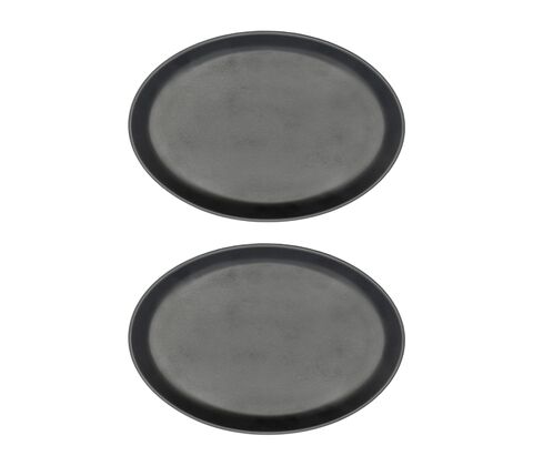 Morsø Forno steaktallerken i sort stentøj 2 stk. 28x20 cm
