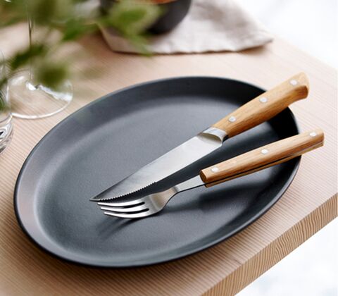 Morsø Forno steaktallerken i sort stentøj 2 stk. 28x20 cm